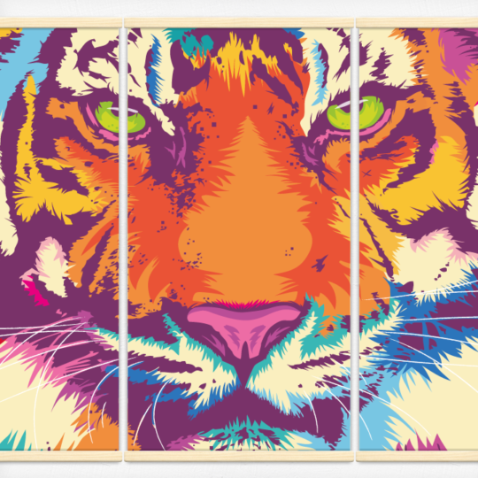 Kakémonos décoratifs avec l’illustration Rainbow tiger