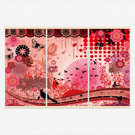 Kakémonos décoratifs avec l’illustration L'éveil du printemps